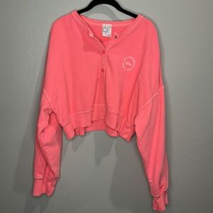 Offline by Aerie Throwback Snap Fleece Crewneck size Large